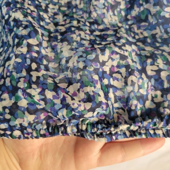 LOFT Spectral Blues patterned blouse - Picture 6 of 12